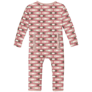 Girl's Print Bamboo Coverall with Zipper - Desert Rose Boo Boos Baby & Toddler Sleepwear