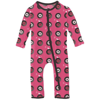 Girl's Print Bamboo Coverall with Zipper - Flamingo Record Birds Baby & Toddler Sleepwear