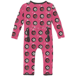 Girl's Print Bamboo Coverall with Zipper - Flamingo Record Birds Baby & Toddler Sleepwear