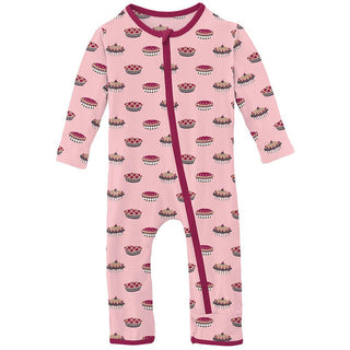 Girl's Print Bamboo Coverall with Zipper - Lotus Pies (15ANV) KicKee Pants