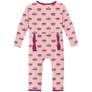 Girl's Print Bamboo Coverall with Zipper - Lotus Pies (15ANV) KicKee Pants