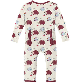 Girl's Print Bamboo Coverall with Zipper - Natural Art Class KicKee Pants