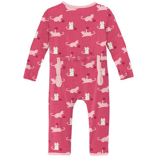 Girl's Print Bamboo Coverall with Zipper - Winter Rose Kitty (15ANV) Baby & Toddler Sleepwear