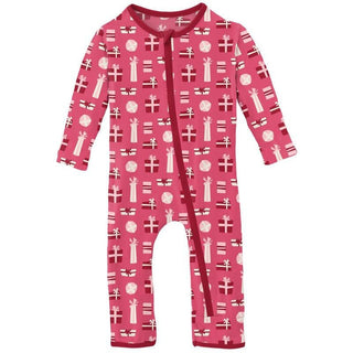 Girl's Print Bamboo Coverall with Zipper - Winter Rose Presents (WCA22) Baby & Toddler Sleepwear