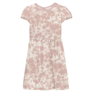 KicKee Pants Girl's Print Flutter Sleeve Twirl Dress - Baby Rose Tie Dye