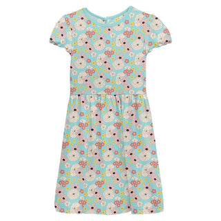 Girl's Print Bamboo Flutter Sleeve Twirl Dress - Summer Sky Flower Power Baby & Toddler Dresses