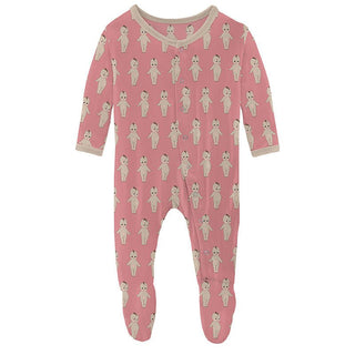 Girl's Print Bamboo Footie with Snaps - Desert Rose Baby Doll Baby & Toddler Sleepwear