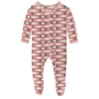 Girl's Print Bamboo Footie with Snaps - Desert Rose Boo Boos Baby & Toddler Sleepwear