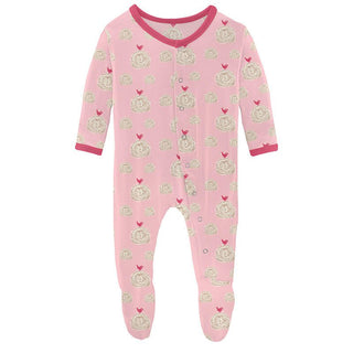 Girl's Print Bamboo Footie with Snaps - Lotus Hay Bales (15ANV) Baby & Toddler Sleepwear