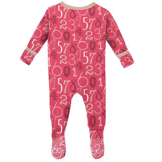 Girl's Print Bamboo Footie with Snaps - Taffy Math Baby & Toddler Sleepwear