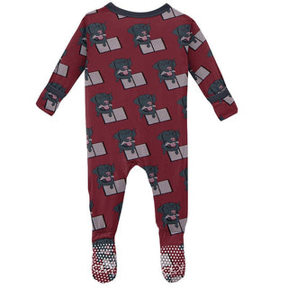 Girl's Print Bamboo Footie with Snaps - Wild Strawberry Dog Ate My Homework Baby & Toddler Sleepwear