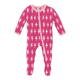 Girl's Print Bamboo Footie with Zipper - Calypso Ballerina Baby & Toddler Sleepwear