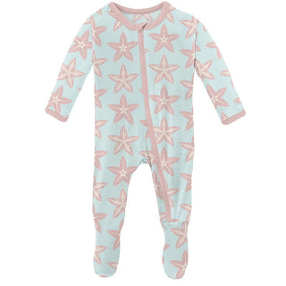 KicKee Pants Girls Print Footie with Zipper - Fresh Air Fancy Starfish