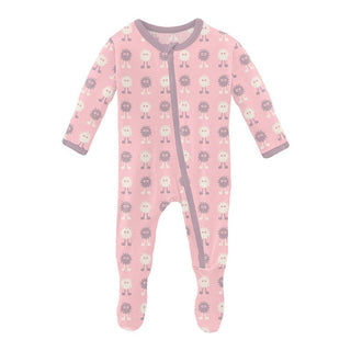 Girl's Print Bamboo Footie with Zipper - Lotus Alien (15ANV) Baby & Toddler Sleepwear