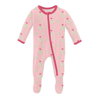 Girl's Print Bamboo Footie with Zipper - Lotus Hay Bales (15ANV) Baby & Toddler Sleepwear