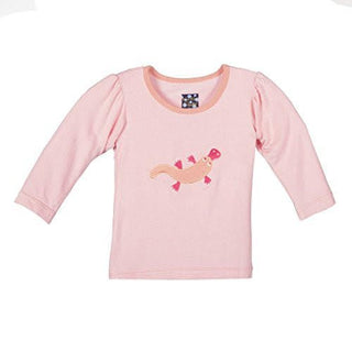 KicKee Pants Girl's Print Long Sleeve Applique Tee - Lotus Platypus