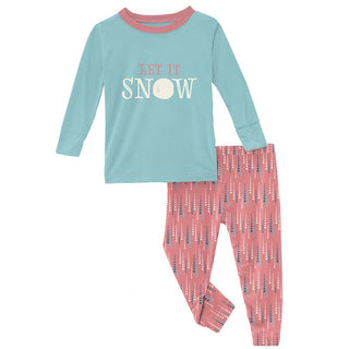 KicKee Pants Girls Print Long Sleeve Graphic Tee Pajama Set - Strawberry Icicles | Stylish Sleepies offer designs that make bedtime beautiful.