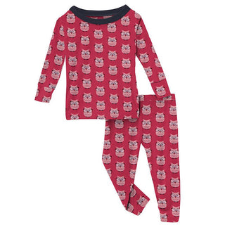 Girl's Print Bamboo Long Sleeve Pajama Set - Taffy Wise Owls Baby & Toddler Sleepwear