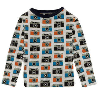 KicKee Pants Girls Print Long Sleeve Tailored Fit Graphic Tee Shirt - Moms Camera