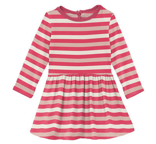 Girl's Print Bamboo Long Sleeve Twirl Dress - Hopscotch Stripe Baby & Toddler Dresses