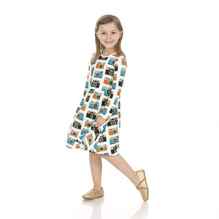 Girl's Print Bamboo Long Sleeve Twirl Dress - Mom's Camera Baby & Toddler Dresses