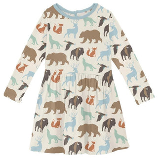 KicKee Pants Girl's Print Long Sleeve Twirl Dress - National Wildlife Federation