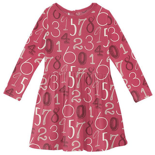 Girl's Print Bamboo Long Sleeve Twirl Dress - Taffy Math Baby & Toddler Dresses