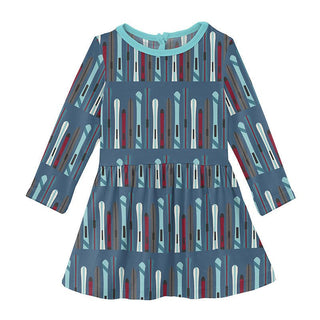 Girl's Print Bamboo Long Sleeve Twirl Dress - Twilight Skis Baby & Toddler Dresses