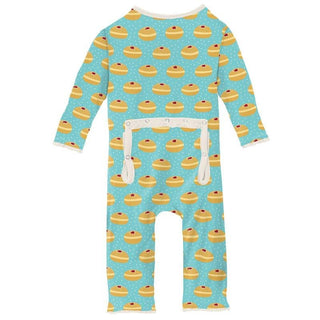 Girl's Print Bamboo Muffin Ruffle Coverall with Zipper - Iceberg Jelly Donuts (WCA22) Baby & Toddler Sleepwear