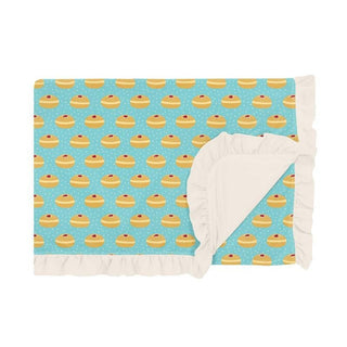 Girl's Print Bamboo Ruffle Toddler Blanket, Iceberg Jelly Donuts - One Size (WCA22) Swaddling & Receiving Blankets