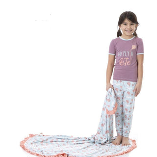 Girl's Print Bamboo Short Sleeve Graphic Tee Pajama Set - Spring Day Kites Baby & Toddler Sleepwear