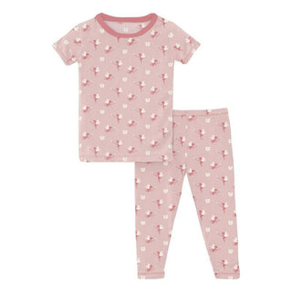 Girl's Print Bamboo Short Sleeve Pajama Set - Baby Rose Tooth Fairy Baby & Toddler Sleepwear