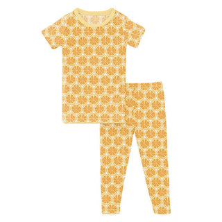 KicKee Pants Girl's Print Short Sleeve Pajama Set - Natural Lemons | Stylish Sleepies offer designs that make bedtime beautiful.