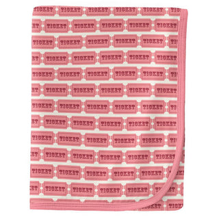 Girl's Print Bamboo Swaddling Blanket, Natural Game Tickets - One Size Swaddling Blankets