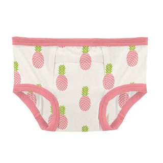 Girl's Print Training Pants Set - Macaroon Crabs & Strawberry Pineapples KicKee Pants