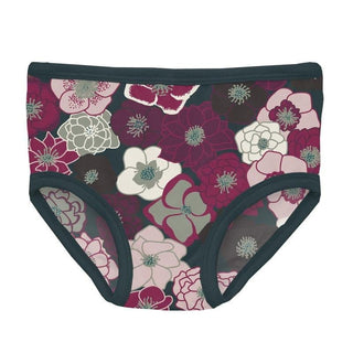 Girl's Print Bamboo Underwear - Hellebores Toddler Underwear