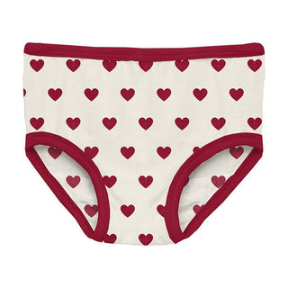 Girl's Print Bamboo Underwear - Natural Hearts Toddler Underwear