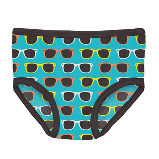 KicKee Pants Girl's Print Underwear (Set of 3) - Calypso Orange Cream, Natural & Confetti Sunglasses