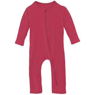 Girl's Solid Bamboo Coverall with 2-Way Zipper - Cherry Pie Baby & Toddler Sleepwear