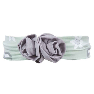 Girls Solid Bamboo Bow Headband Aloe Skunk, One Size KicKee Pants