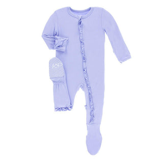 Girl's Solid Bamboo Classic Ruffle Footie with 2-Way Zipper - Lilac Baby & Toddler Sleepwear