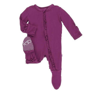 Girl's Solid Bamboo Classic Ruffle Footie with 2-Way Zipper - Orchid Baby & Toddler Sleepwear