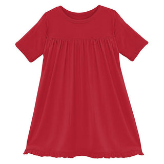 KicKee Pants Girl's Solid Classic Short Sleeve Swing Dress - Balloon