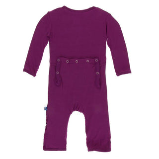 KicKee Pants Girls Solid Coverall with Snaps - Orchid