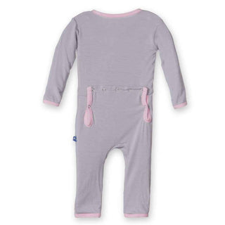 Girls Solid Fitted Coverall - Feather with Lotus KicKee Pants