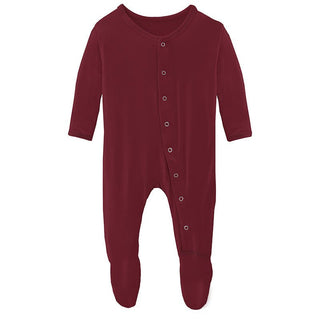 Girl's Solid Bamboo Footie with Snaps - Wild Strawberry Baby & Toddler Sleepwear