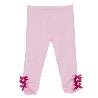 Girls Solid Legging with Bows, Lotus Baby & Toddler Bottoms