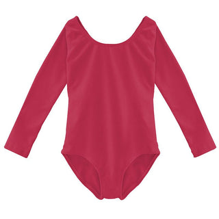 Girl's Solid Bamboo Long Sleeve Luxe Leotard Bodysuit - Taffy Baby One-Pieces