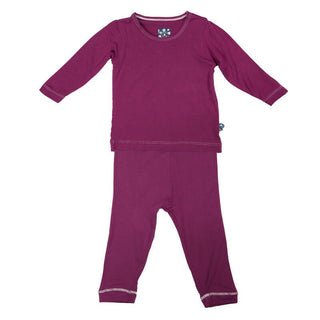 KicKee Pants Girls Solid Long Sleeve Pajama Set - Orchid | Stylish Sleepies offer designs that make bedtime beautiful.