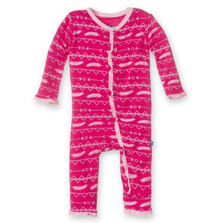 Girls Solid Bamboo Muffin Ruffle Coverall - Prickly Pear Southwest KicKee Pants